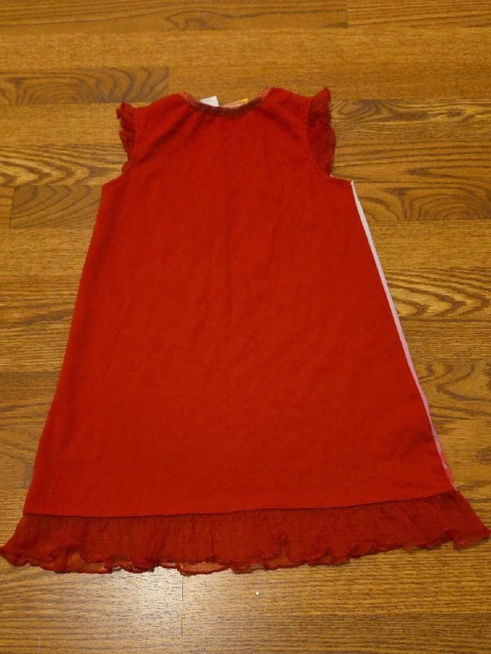 Girls Pink Strawberry Character Nightgown with Red Trim Size 6/6x Used Condition